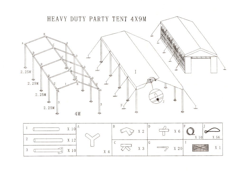Heavy Duty Party Tent 4x9m details